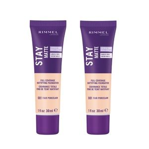 Set of 2 Rimmel London Stay Matte Mousse Full Coverage Foundation Porcelain